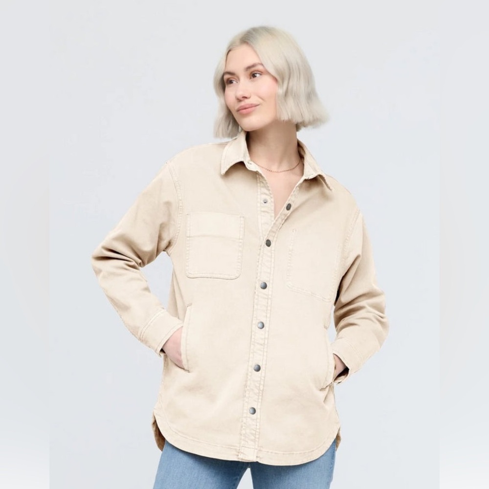 Duer Women's LuxTwill Overshirt - Ecru